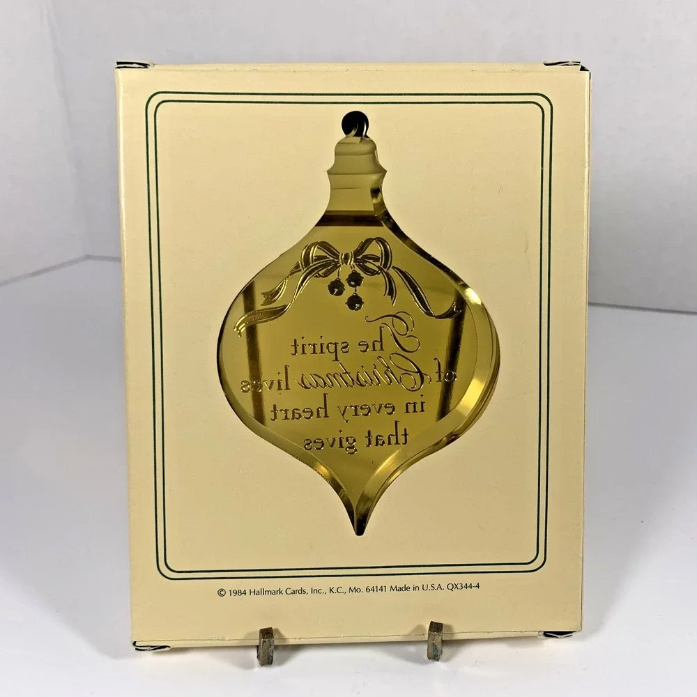 Hallmark 1984‎ Vintage Ornament Thank You Acrylic Holiday Keepsake